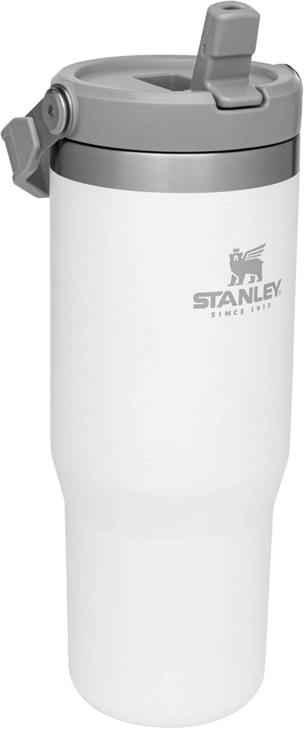 image:imageStanley IceFlow Flip Straw Tumbler with Handle 30 oz Twist On Lid and Flip Up Straw Leak Resistant Water Bottle Insulated Stainless Steel BPAFree Polar30 Ounces
