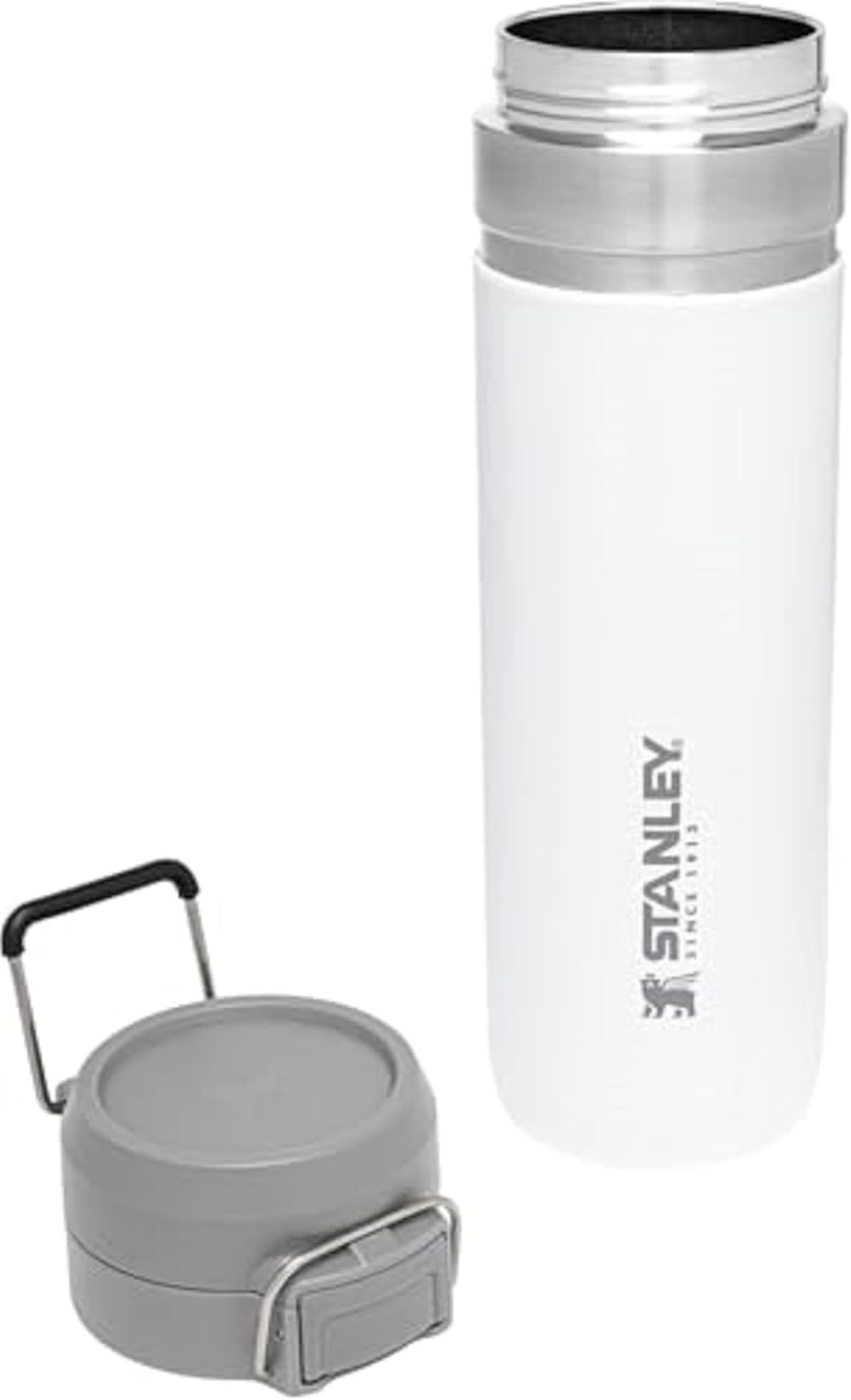 image:imageStanley Quick Flip GO Water Bottle 24 oz Push Button Lid Leakproof and Packable for Travel and Sports Insulated Stainless Steel BPAFree Polar24 Ounces