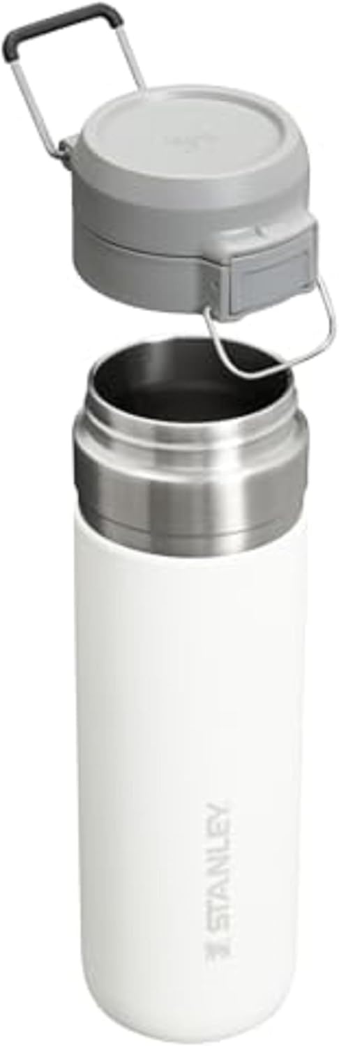 image:imageStanley Quick Flip GO Water Bottle 24 oz Push Button Lid Leakproof and Packable for Travel and Sports Insulated Stainless Steel BPAFree Polar24 Ounces