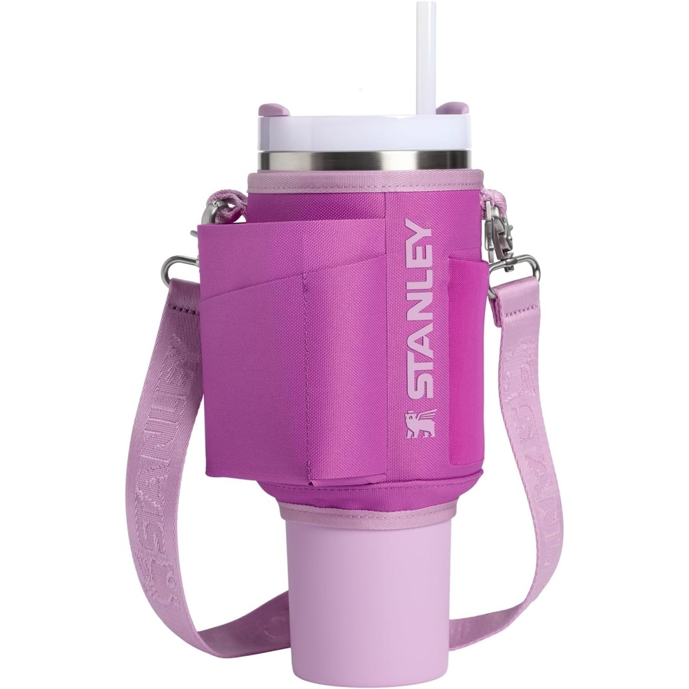 image:imageSTANLEY All Day Quencher Carry All for 40 oz Tumbler with Handle Crossbody Bag with Phone Holder Pocket Card Sleeve amp Detachable Strap Water Bottle Carrier Bag BPAFree Dark Blossom