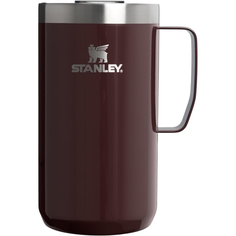 image:imageSTANLEY Everyday Camp Mug 24oz Drink Through Lid Cup for Coffee Tea and Drinks Insulated Stainless Steel Coffee Mug BPAFree Gunshine MetalMahogany Gloss