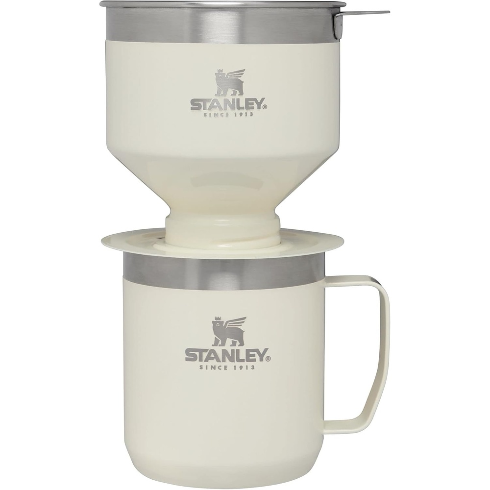 image:imageSTANLEY Perfect Brew Pour Over Set 12 oz Camp Mug with Lid Included Drip Coffee Maker with Reusable Filter Insulated Stainless Steel BPAFree Cream GlossCream Gloss