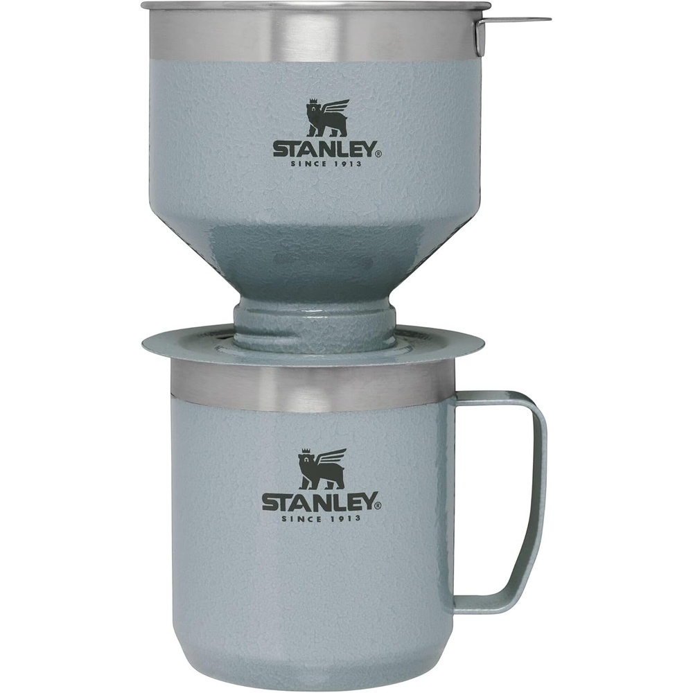 image:imageSTANLEY Perfect Brew Pour Over Set 12 oz Camp Mug with Lid Included Drip Coffee Maker with Reusable Filter Insulated Stainless Steel BPAFree Cream GlossHammertone Silver