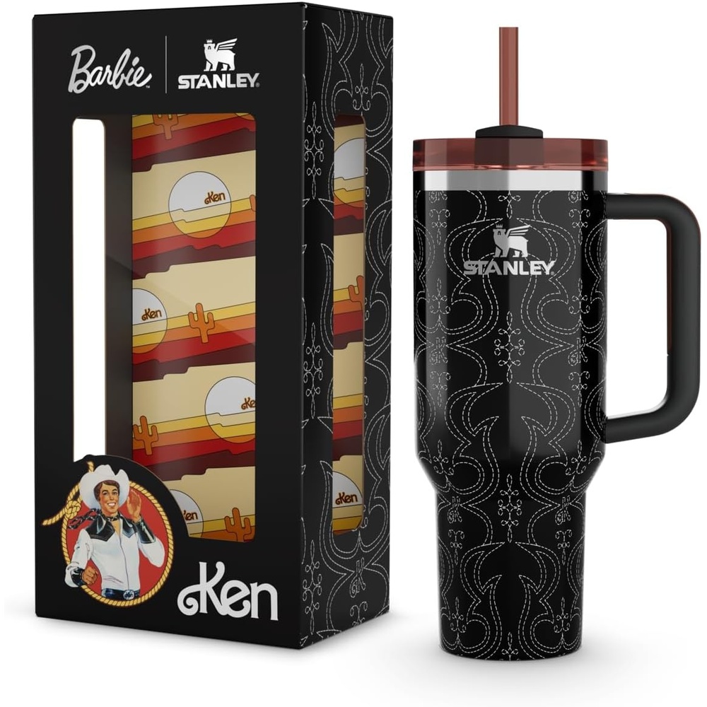 image:imageSTANLEY Quencher H20 Flow State Tumbler 30 oz Barbie Icon  Handle and Straw  3Position Lid  Cup Holder Compatible for Travel  Insulated Stainless Steel Cup  BPAFree80s Western Ken 40 oz