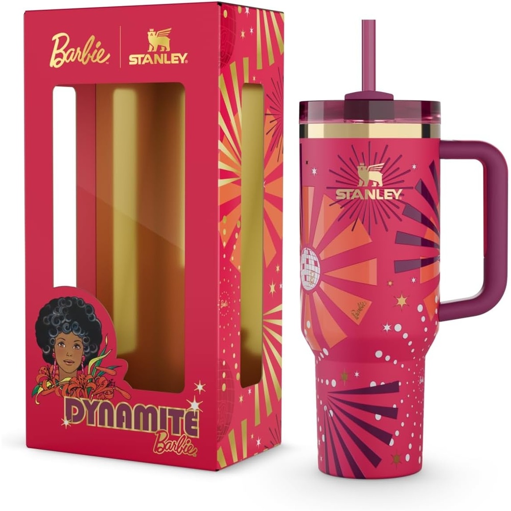 image:imageSTANLEY Quencher H20 Flow State Tumbler 30 oz Barbie Icon Handle and Straw 3Position Lid Cup Holder Compatible for Travel Insulated Stainless Steel Cup BPAFree80s Dynamite 40 oz