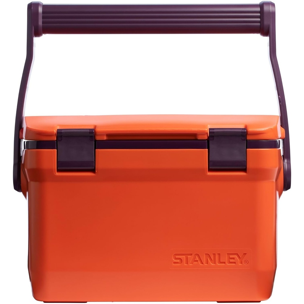 image:imageStanley Adventure Outdoor Cooler 30 qt Heavy Duty Outdoor Camping Cooler with Easy Carry Side Handles 4 Days Cooling Ice Chest for 40 Cans Flat Top Doubles as Seat BPAFree AzureTigerlily Plum