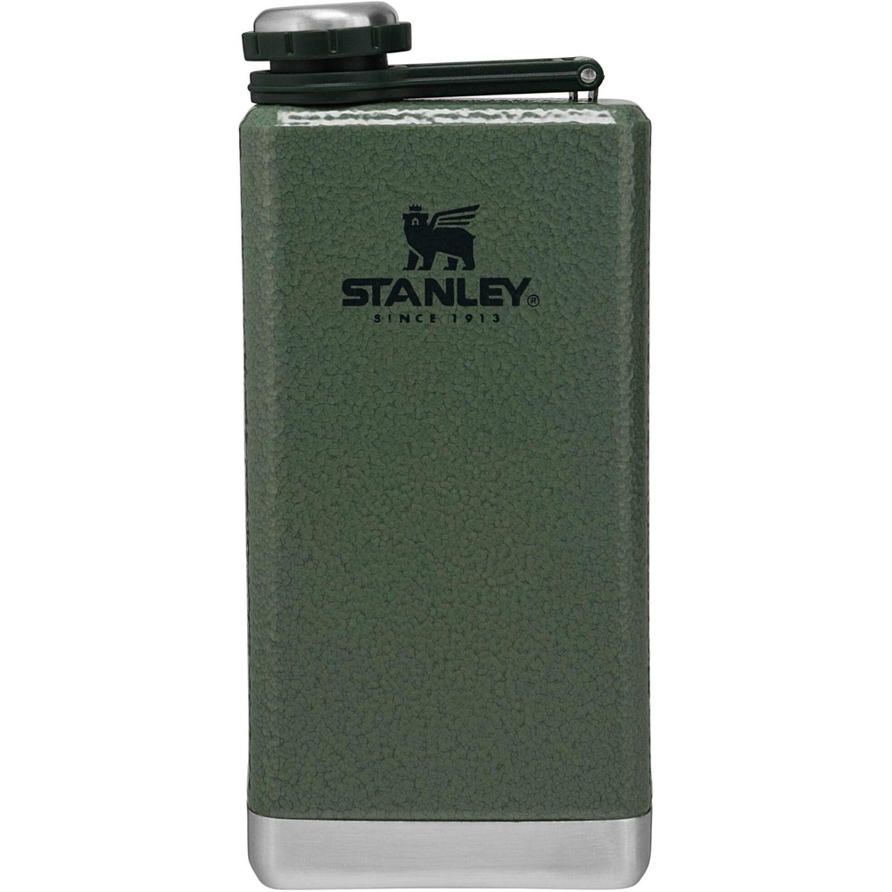 image:imageStanley Adventure PreParty Flask 8 oz Leakproof Hip Flask Hinge Connected Never Lose Cap Insulated Stainless Steel Liquor Container BPAFree AzureHammertone Green