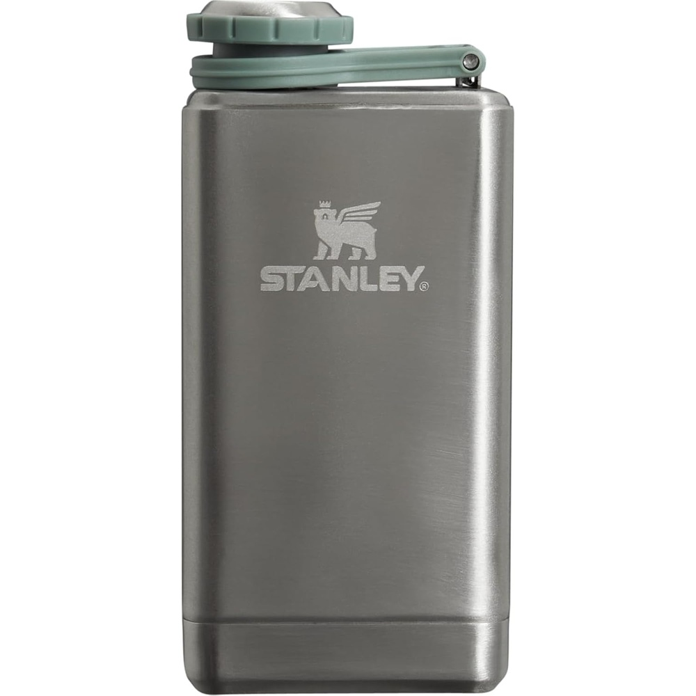 image:imageStanley Adventure PreParty Flask 8 oz Leakproof Hip Flask Hinge Connected Never Lose Cap Insulated Stainless Steel Liquor Container BPAFree AzureStainless Steel