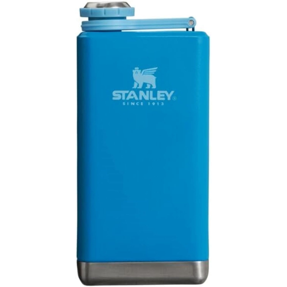 image:imageStanley Adventure PreParty Flask 8 oz Leakproof Hip Flask Hinge Connected Never Lose Cap Insulated Stainless Steel Liquor Container BPAFree AzureAzure
