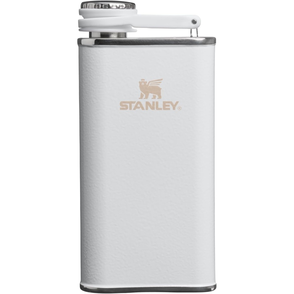 image:imageStanley Classic Easy Fill Wide Mouth Flask 8 oz Leakproof Hip Flask Hinge Connected Never Lose Cap Insulated Stainless Steel Liquor Container BPAFree Hammertone Frost