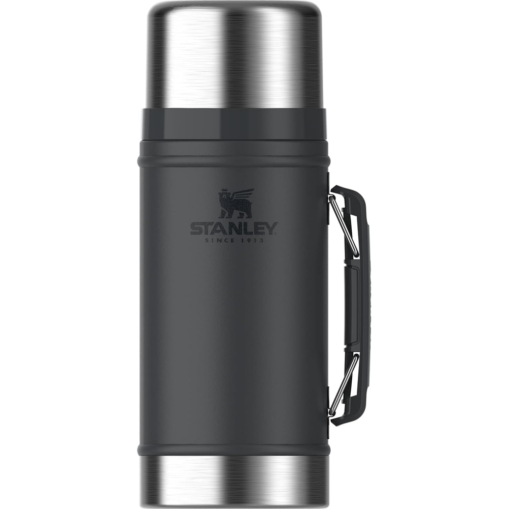 image:imageStanley Classic Legendary Large Food Jar 10 qt Vacuum Insulated Food Container Wide Mouth Screw On Lid Packable for Travel Stainless Steel with Leakproof Lid BPAFree Black 20