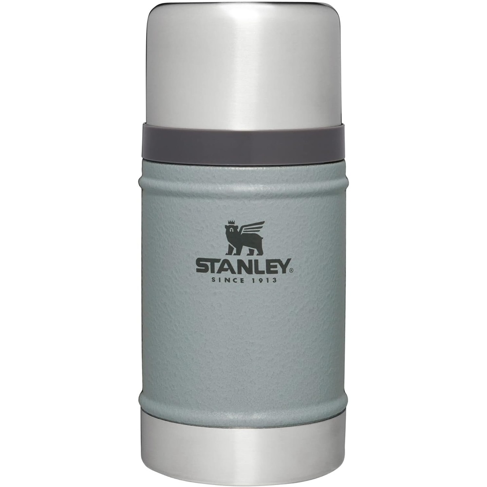 image:imageStanley Classic Legendary Large Food Jar 24 oz Vacuum Insulated Food Container Wide Mouth Screw On Lid Packable for Travel Stainless Steel amp Leakproof Lid Hammertone SilverHammertone Silver