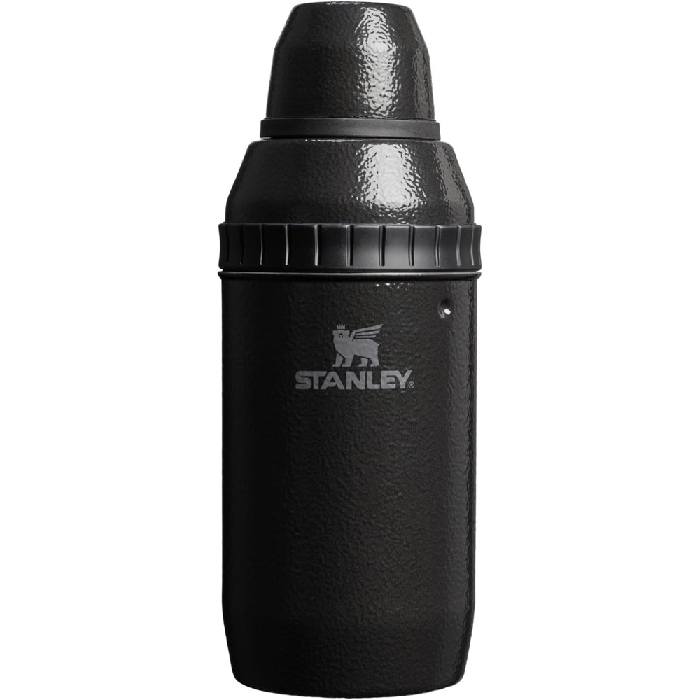 image:imageStanley Happy Hour Cocktail Shaker Set 20 oz Bartender Kit for Camping and Travel Cocktail Drink Mixing Set with 2 Cups Insulated Stainless Steel BPAFree Hammertone FrostHammertone Black