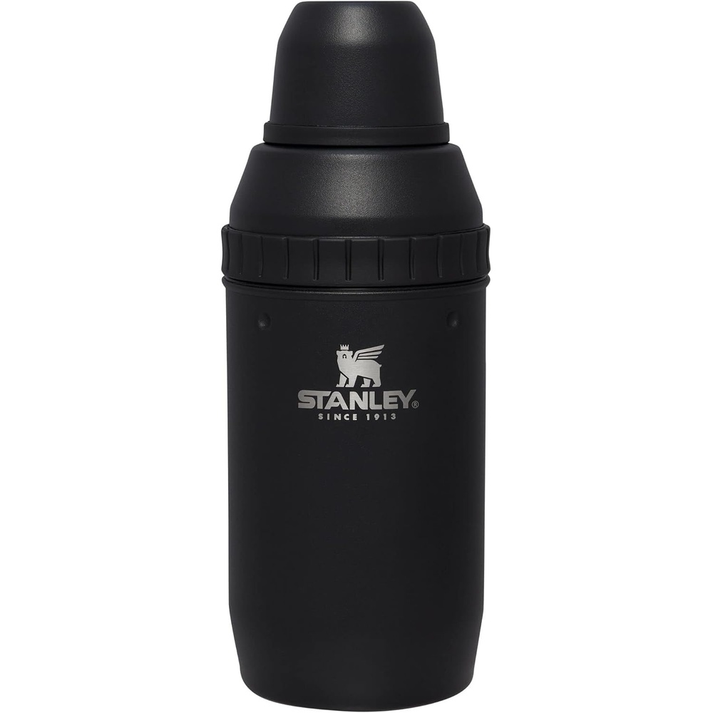 image:imageStanley Happy Hour Cocktail Shaker Set 20 oz Bartender Kit for Camping and Travel Cocktail Drink Mixing Set with 2 Cups Insulated Stainless Steel BPAFree Hammertone FrostMatte Black