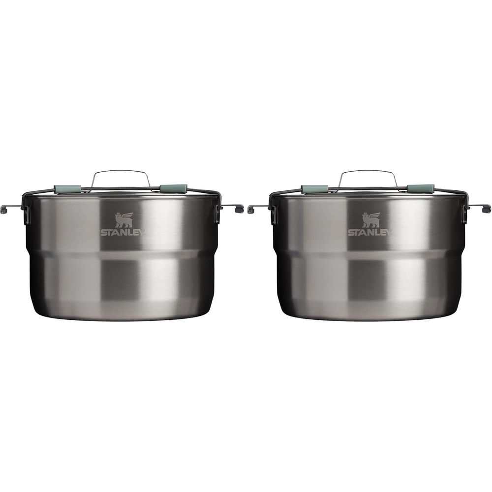 image:imageStanley Wildfare Core 26Piece Complete Camp Kitchen Cook Set 4 qt Pot with Lid 8in Fry Pan 4 Table Settings Plates Bowls Utensils Camping Essentials for Your Camp Kitchen BPAFree4 QT Pack of 2