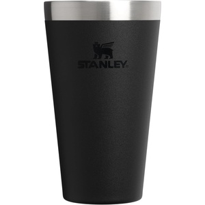 STANLEY Adventure Stacking Beer Pint Glass 16oz | Stackable Drinking Cup for Cold Beverages | Dishwasher Safe | Insulated Stainless Steel Tumbler | BPA-Free | Black 2.0