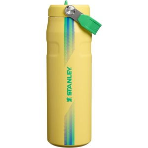 STANLEY IceFlow Flip Straw 2.0 Water Bottle, 24 oz | Built-In Straw with Larger Opening | Lightweight and Leak Resistant | Insulated Stainless Steel | BPA-Free | Team Yellow Green