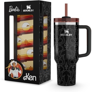 STANLEY Quencher H2.0 Flow State Tumbler, 30 oz, Barbie Icon | Handle and Straw | 3-Position Lid | Cup Holder Compatible for Travel | Insulated Stainless Steel Cup | BPA-Free(80s Western Ken 40 oz)