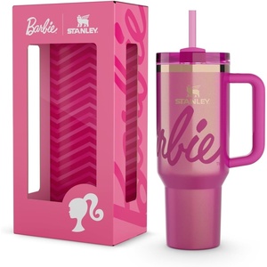 STANLEY Quencher H2.0 Flow State Tumbler, 30 oz, Barbie Icon | Handle and Straw | 3-Position Lid | Cup Holder Compatible for Travel | Insulated Stainless Steel Cup | BPA-Free(Barbie Icon 40 oz)