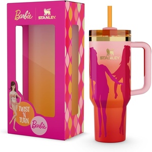 STANLEY Quencher H2.0 Flow State Tumbler, 30 oz, Barbie Icon | Handle and Straw | 3-Position Lid | Cup Holder Compatible for Travel | Insulated Stainless Steel Cup | BPA-Free(60s Twist ‘N Turn 40 oz)