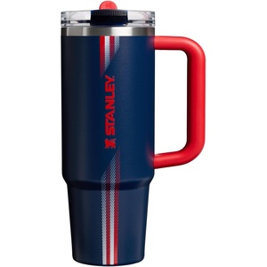 STANLEY Quencher ProTour Flipstraw Tumbler, 40 oz, Messi GOAT Pink | Built-In Straw & Handle | Cupholder Compatible for Travel | Leakproof Insulated Stainless Steel Cup | BPA-Free(Team Navy Red)