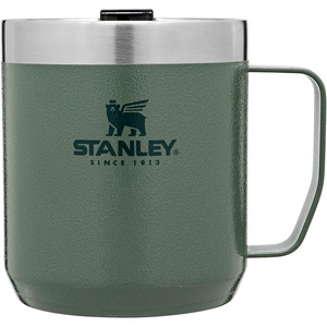 STANLEY Stay-Hot Camp Mug | Press Fit Drink Through Lid | Cup for Coffee, Tea and Drinks | Insulated Stainless Steel Coffee Mug | BPA-Free(Hammertone Green)
