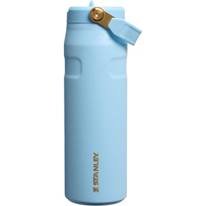 STANLEY x Messi IceFlow Flip Straw 2.0 Water Bottle, 24 oz | Built-In Straw with Larger Opening | Lightweight and Leak Resistant | Insulated Stainless Steel | BPA-Free | Messi Striker Blue
