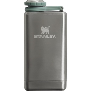 Stanley Adventure Pre-Party Flask 8 oz | Leakproof Hip Flask | Hinge Connected Never Lose Cap | Insulated Stainless Steel Liquor Container | BPA-Free | Azure(Stainless Steel)
