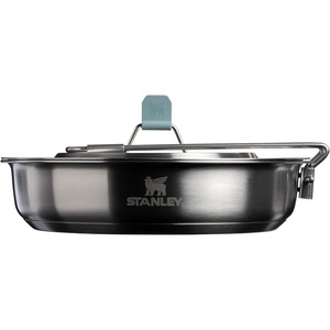 Stanley Wildfare Core 12-Piece Stainless Steel Fry Pan Cook Set | 1 qt Fry Pan with Fold & Lock Handle | Plates, Utensils, Spatula | Camping Essentials for Your Camp Kitchen | BPA-Free(1 QT)