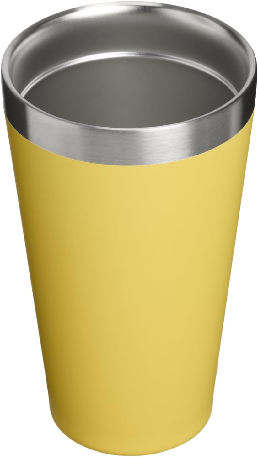 image:imageSTANLEY Adventure Stacking Beer Pint Glass 16 oz Stackable Drinking Cup for Cold Beverages Dishwasher Safe Insulated Stainless Steel Tumbler BPAFree Team Yellow Green