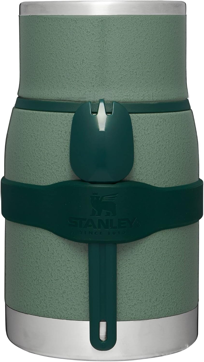 image:imageSTANLEY Adventure ToGo Food Jar and Spork 24 oz Vacuum Insulated Food Container Wide Mouth Screw On Lid Packable for Travel Stainless Steel with Leakproof Lid BPAFree Black 20Hammertone Green