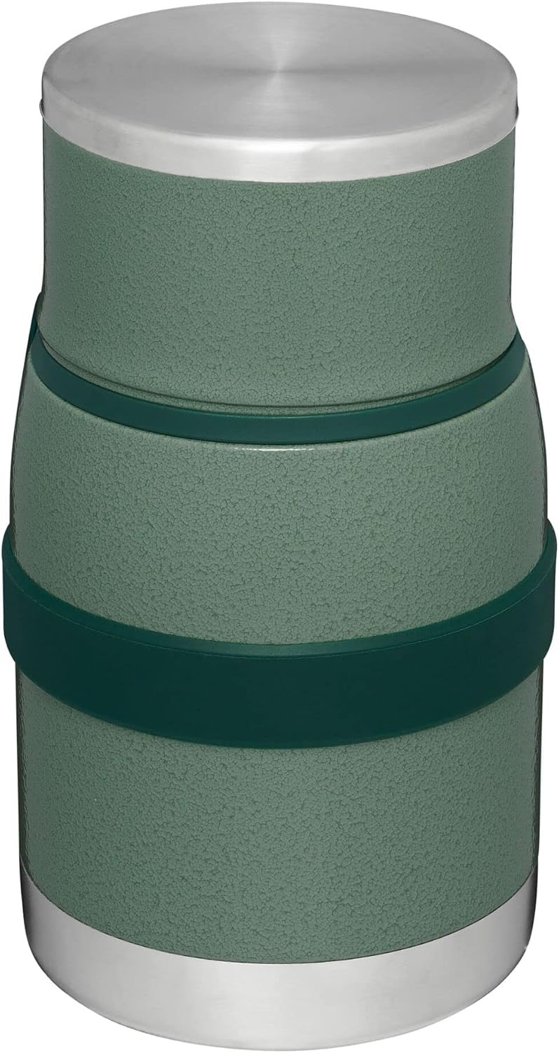 image:imageSTANLEY Adventure ToGo Food Jar and Spork 24 oz Vacuum Insulated Food Container Wide Mouth Screw On Lid Packable for Travel Stainless Steel with Leakproof Lid BPAFree Black 20Hammertone Green