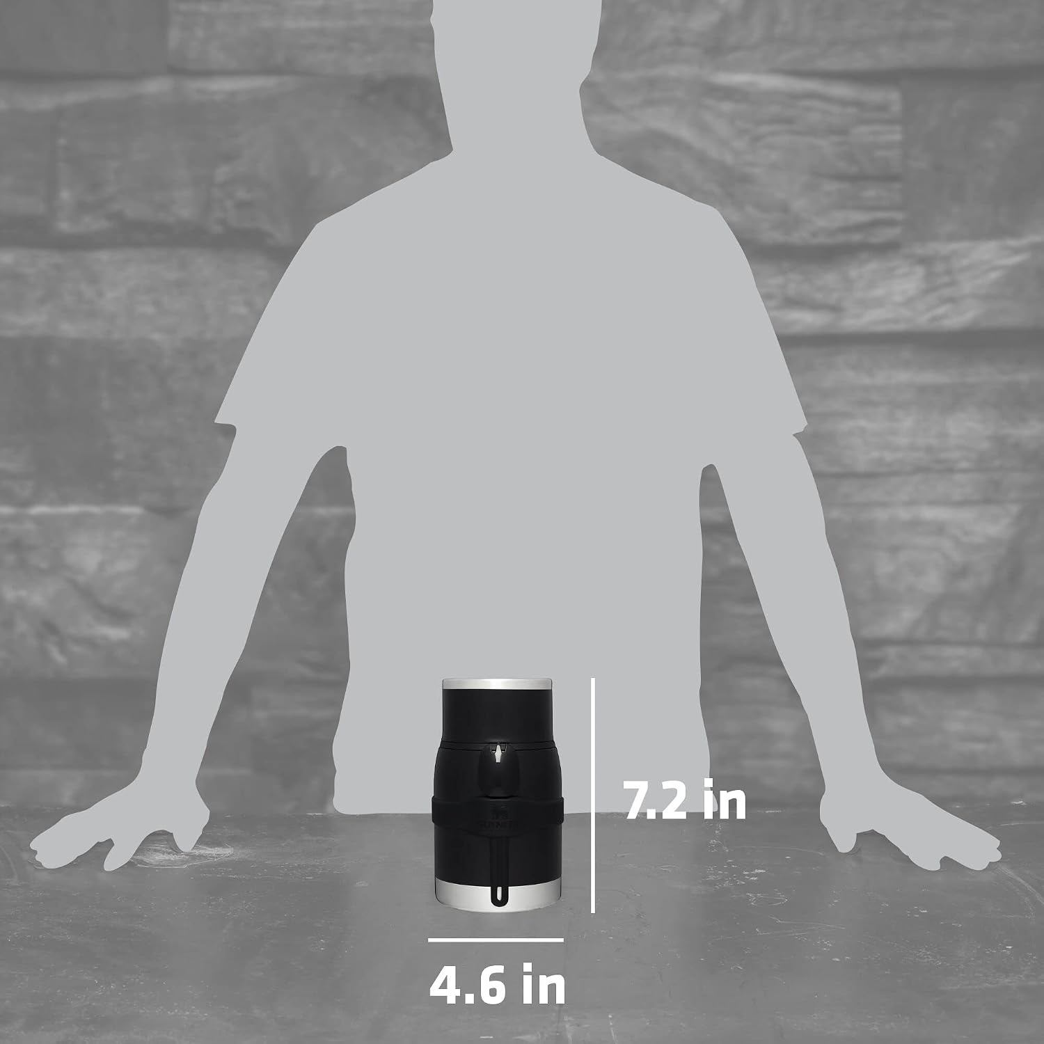 image:imageSTANLEY Adventure ToGo Food Jar and Spork 24 oz Vacuum Insulated Food Container Wide Mouth Screw On Lid Packable for Travel Stainless Steel with Leakproof Lid BPAFree Black 20Black Glow