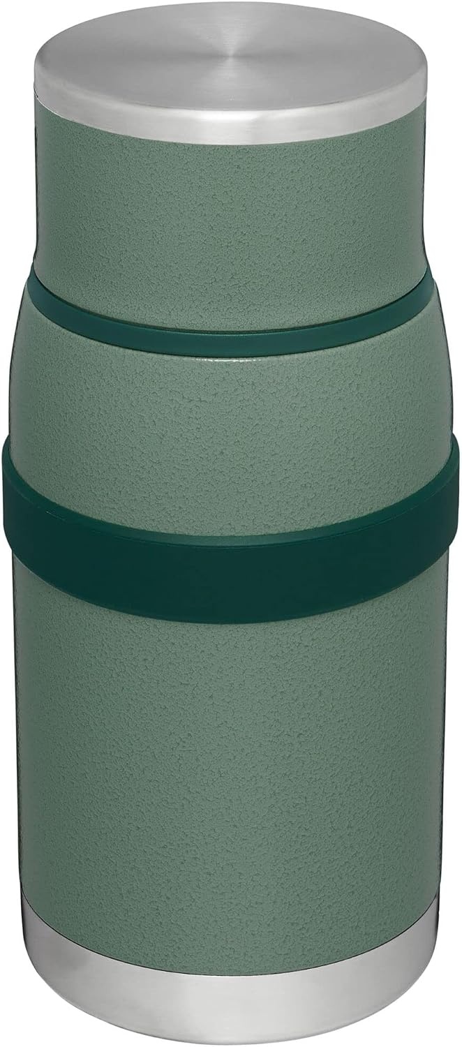 image:imageSTANLEY Adventure ToGo Food Jar and Spork 24 oz Vacuum Insulated Food Container Wide Mouth Screw On Lid Packable for Travel Stainless Steel with Leakproof Lid BPAFree Black 20Hammertone Green