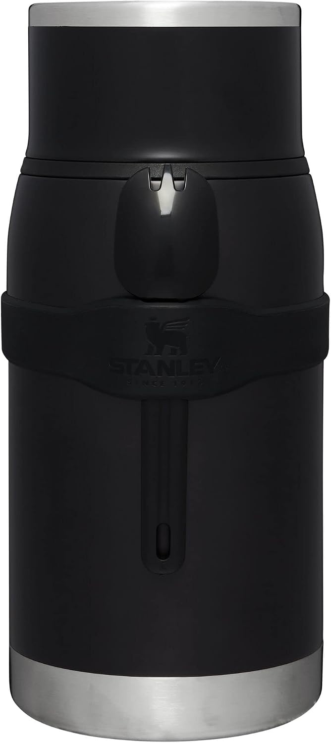 image:imageSTANLEY Adventure ToGo Food Jar and Spork 24 oz Vacuum Insulated Food Container Wide Mouth Screw On Lid Packable for Travel Stainless Steel with Leakproof Lid BPAFree Black 20Black Glow