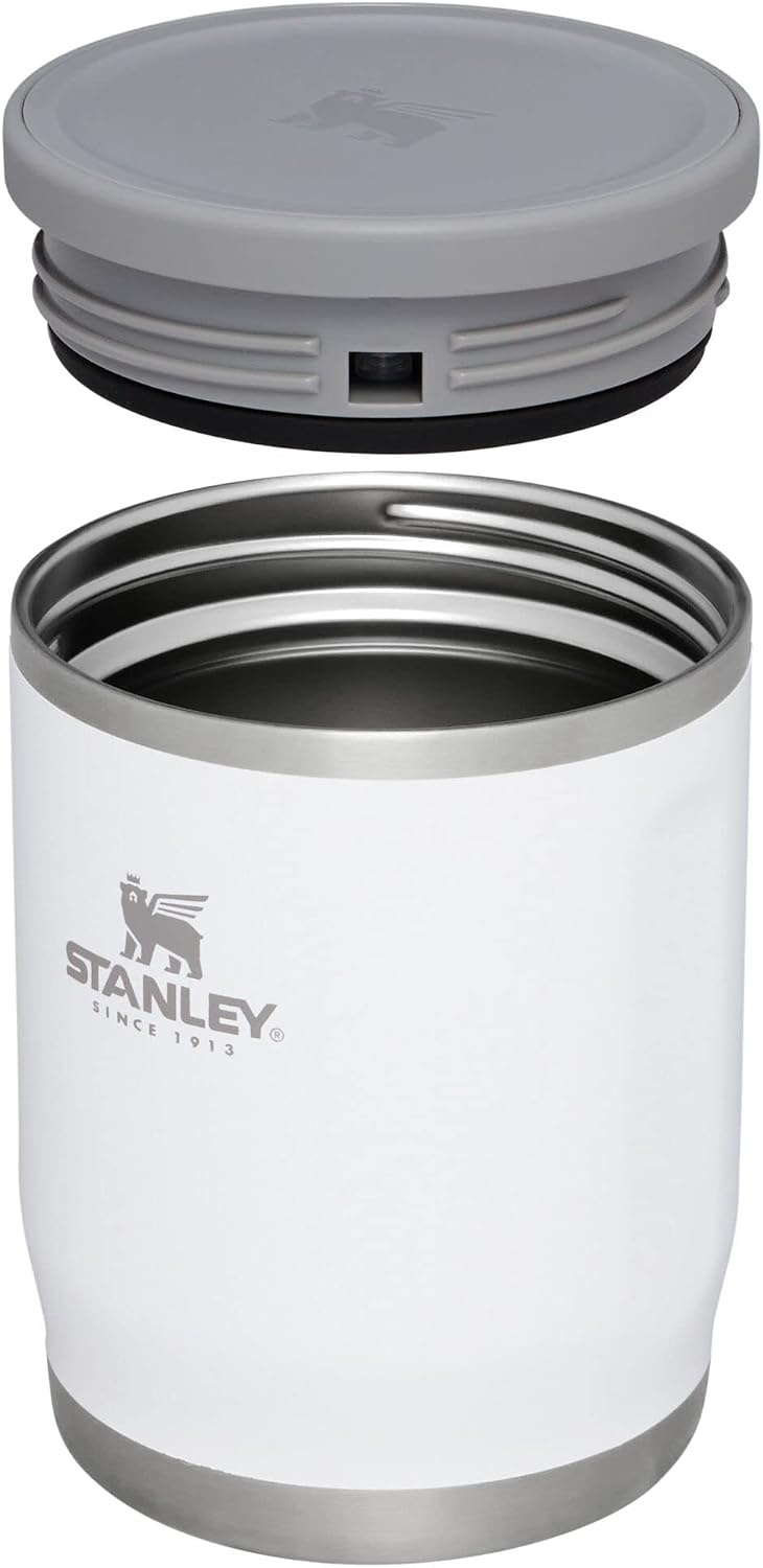 image:imageSTANLEY Adventure ToGo Food Jar and Spork 24 oz Vacuum Insulated Food Container Wide Mouth Screw On Lid Packable for Travel Stainless Steel with Leakproof Lid BPAFree Black 20Polar