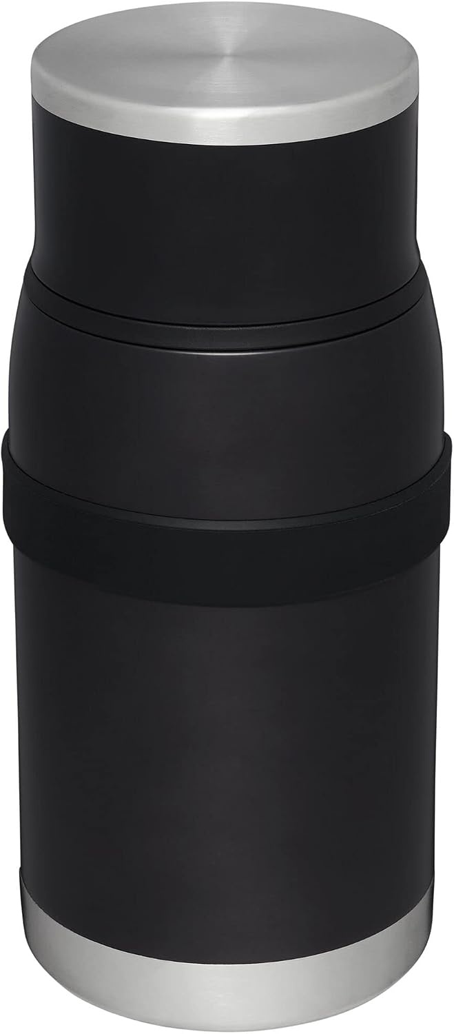 image:imageSTANLEY Adventure ToGo Food Jar and Spork 24 oz Vacuum Insulated Food Container Wide Mouth Screw On Lid Packable for Travel Stainless Steel with Leakproof Lid BPAFree Black 20Black Glow