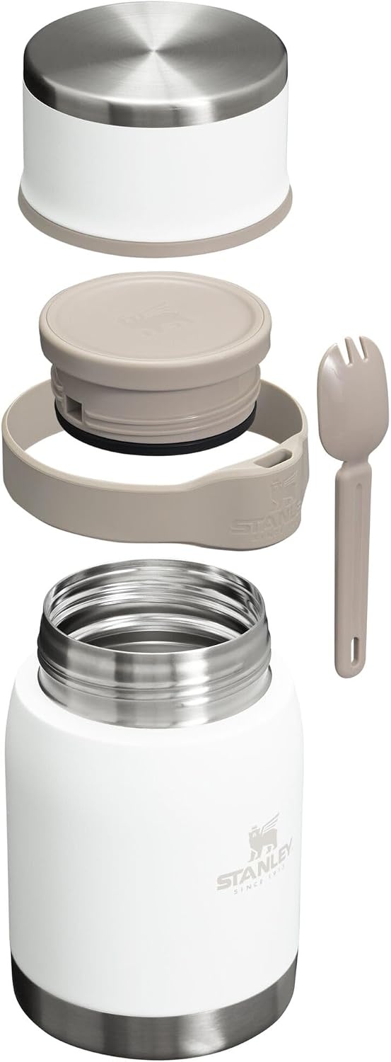 image:imageSTANLEY Adventure ToGo Food Jar and Spork 24 oz Vacuum Insulated Food Container Wide Mouth Screw On Lid Packable for Travel Stainless Steel with Leakproof Lid BPAFree Black 20Frost