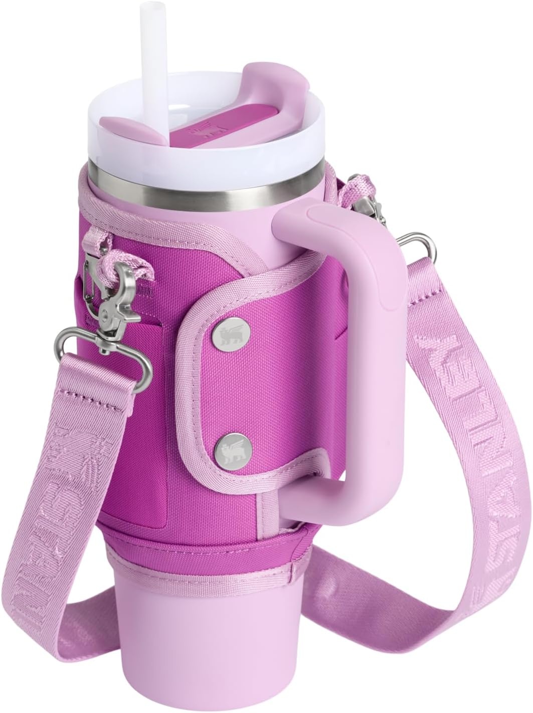 image:imageSTANLEY All Day Quencher Carry All for 30 oz Tumbler with Handle Crossbody Bag with Phone Holder Pocket Card Sleeve amp Detachable Strap Water Bottle Carrier Bag BPAFree Dark Blossom