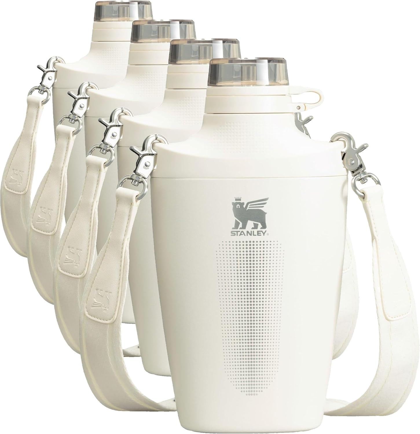 image:imageStanley Cross Bottle 23 oz Travel Water Bottle with Jacquard Strap Leakproof Tritan Lid with Removable Straw Insulated Stainless Steel BPAFree Toast VRTCream