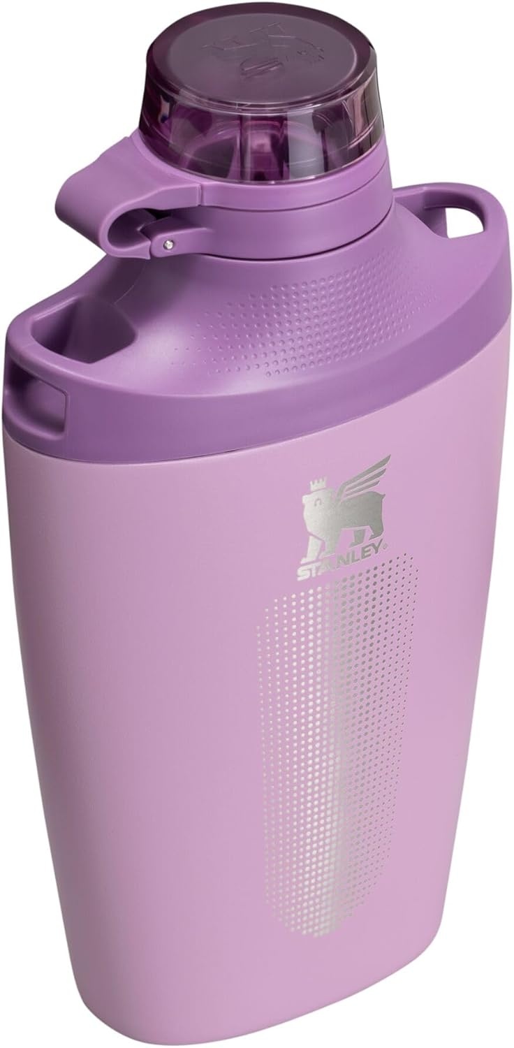 image:imageStanley Cross Bottle 23 oz Travel Water Bottle with Jacquard Strap Leakproof Tritan Lid with Removable Straw Insulated Stainless Steel BPAFree Toast VRTLilac
