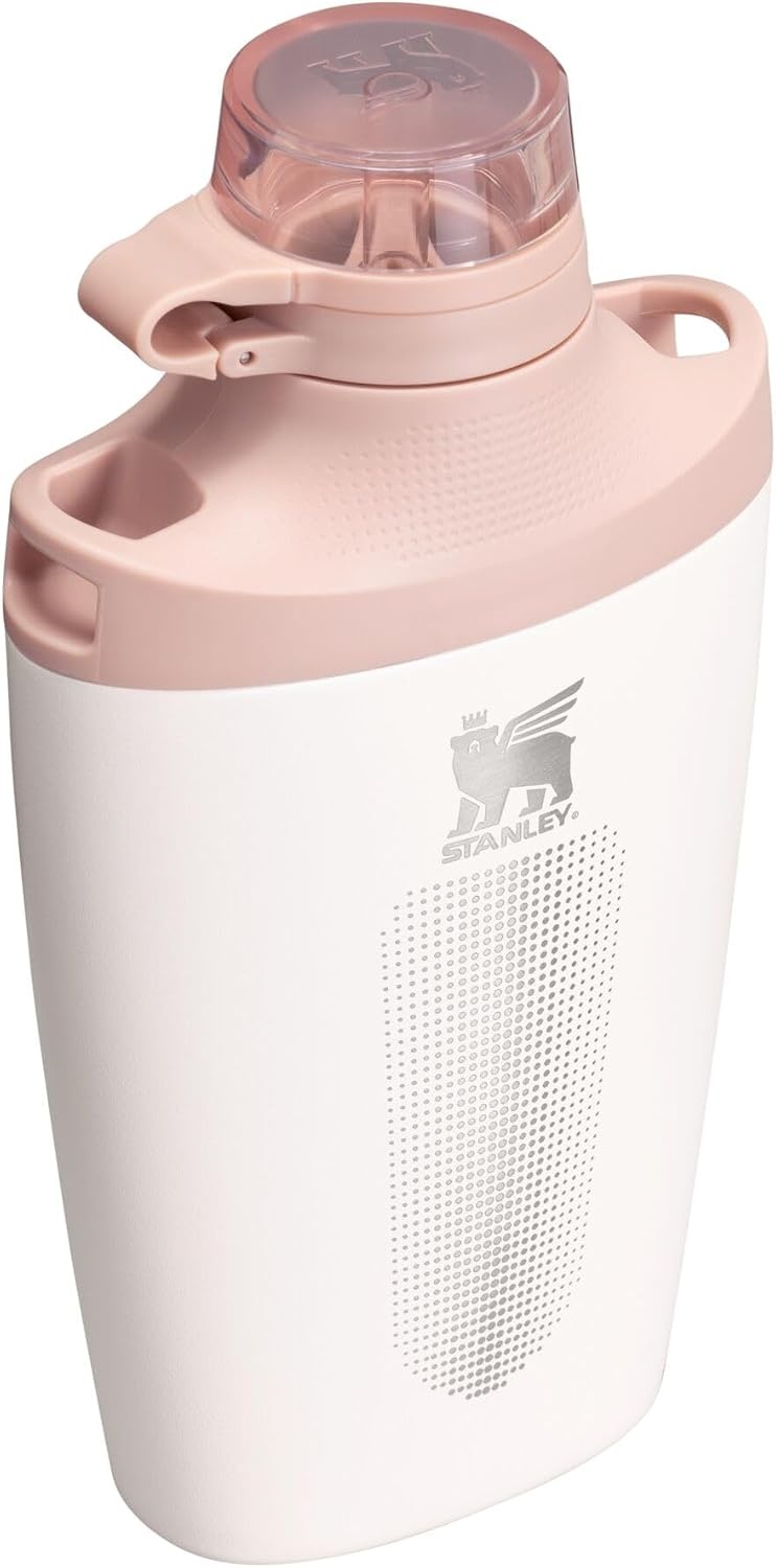image:imageStanley Cross Bottle 23 oz Travel Water Bottle with Jacquard Strap Leakproof Tritan Lid with Removable Straw Insulated Stainless Steel BPAFree Toast VRTRose Quartz