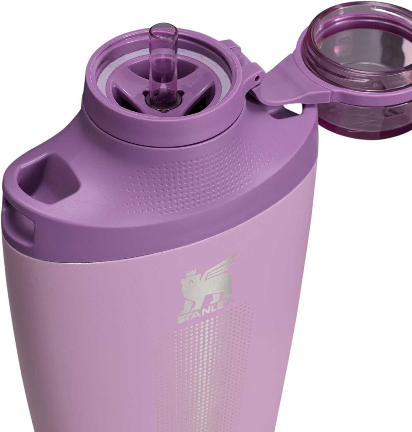 image:imageStanley Cross Bottle 23 oz Travel Water Bottle with Jacquard Strap Leakproof Tritan Lid with Removable Straw Insulated Stainless Steel BPAFree Toast VRTLilac