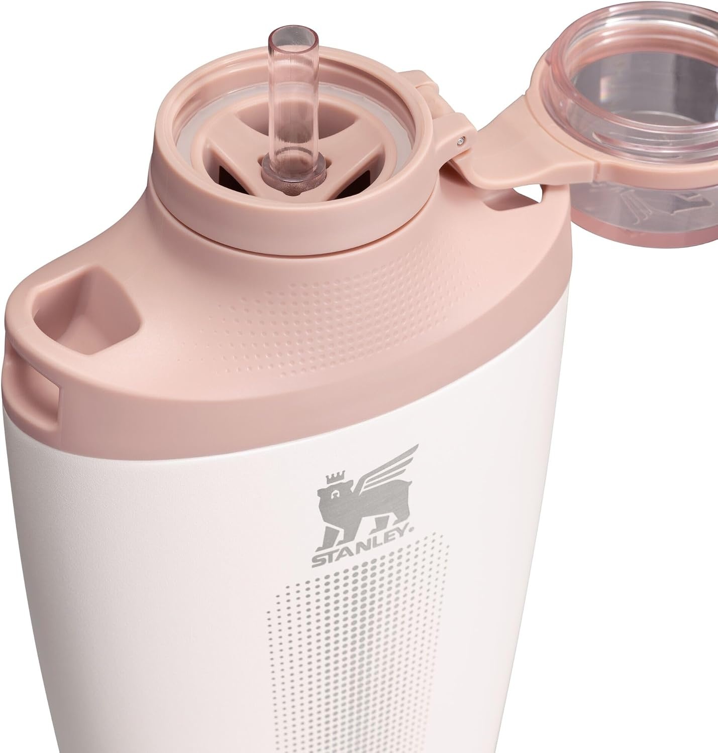 image:imageStanley Cross Bottle 23 oz Travel Water Bottle with Jacquard Strap Leakproof Tritan Lid with Removable Straw Insulated Stainless Steel BPAFree Toast VRTRose Quartz