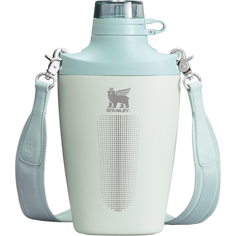 image:imageStanley Cross Bottle 23 oz Travel Water Bottle with Jacquard Strap Leakproof Tritan Lid with Removable Straw Insulated Stainless Steel BPAFree Toast VRTMist