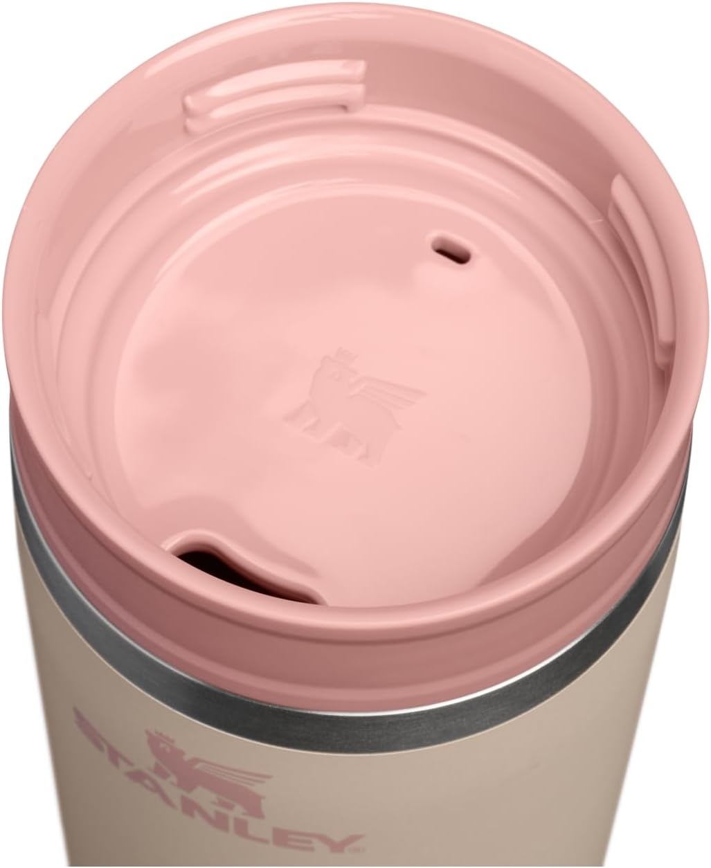 image:imageSTANLEY Cafe To Go Travel Mug 16 oz Leakproof TwoPart Drink Through Lid Tumbler Cup for Coffee Tea and Drinks Insulated Stainless Steel Coffee Mug BPAFree Champagne