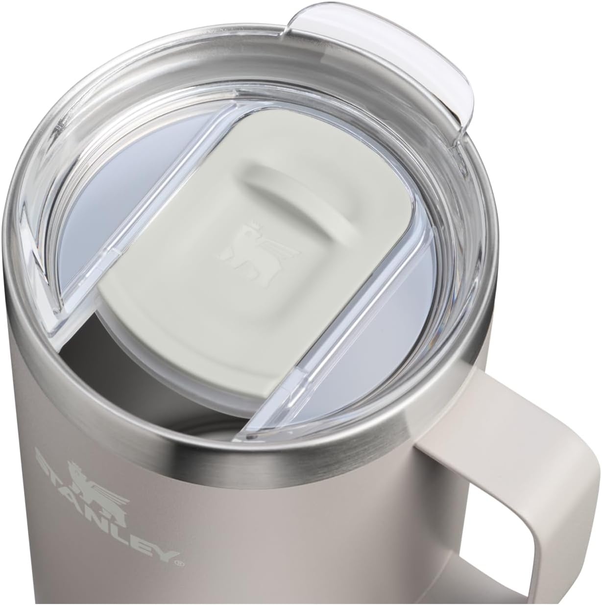 image:imageSTANLEY Everyday Camp Mug 12 oz Drink Through Lid Cup for Coffee Tea and Drinks Insulated Stainless Steel Coffee Mug BPAFree ChampagneAsh