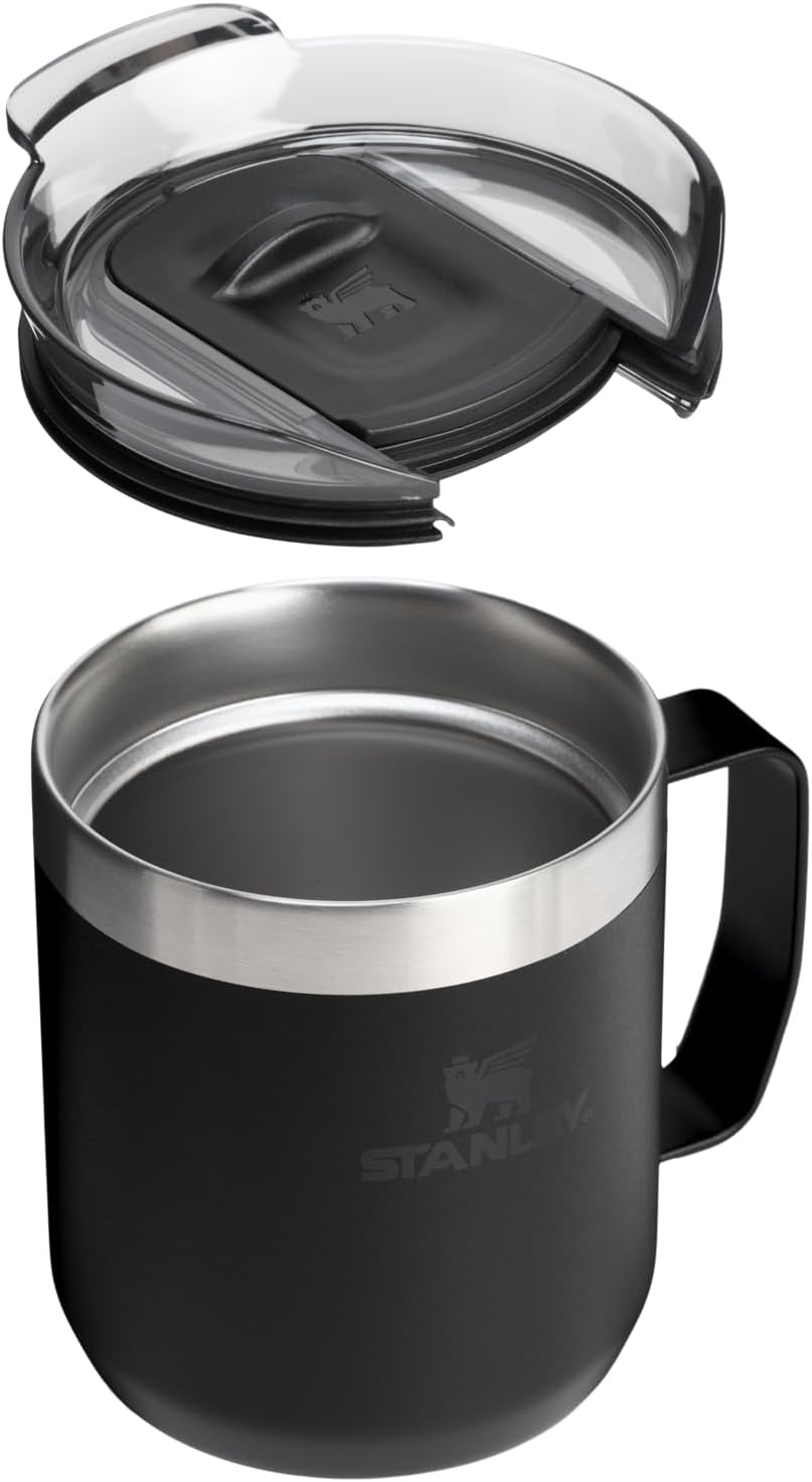 image:imageSTANLEY Everyday Camp Mug 12 oz Drink Through Lid Cup for Coffee Tea and Drinks Insulated Stainless Steel Coffee Mug BPAFree ChampagneBlack 20