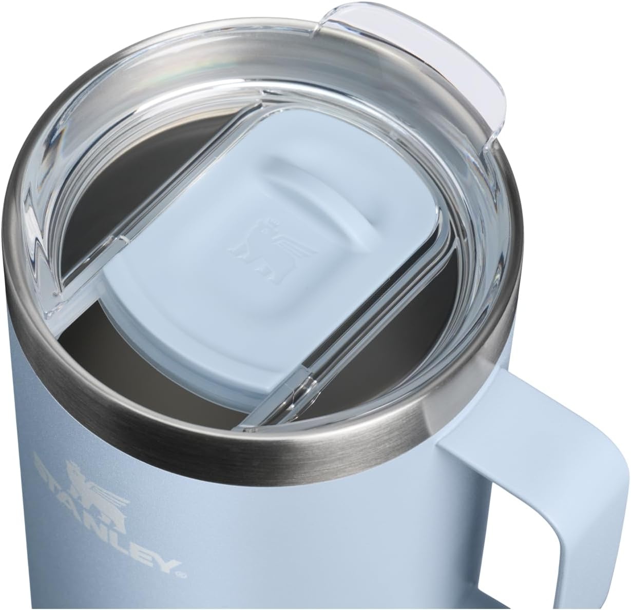 image:imageSTANLEY Everyday Camp Mug 12 oz Drink Through Lid Cup for Coffee Tea and Drinks Insulated Stainless Steel Coffee Mug BPAFree ChampagneBlue Dream Stone