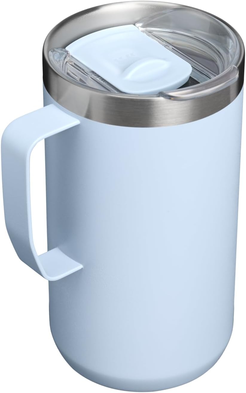 image:imageSTANLEY Everyday Camp Mug 12 oz Drink Through Lid Cup for Coffee Tea and Drinks Insulated Stainless Steel Coffee Mug BPAFree ChampagneBlue Dream Stone